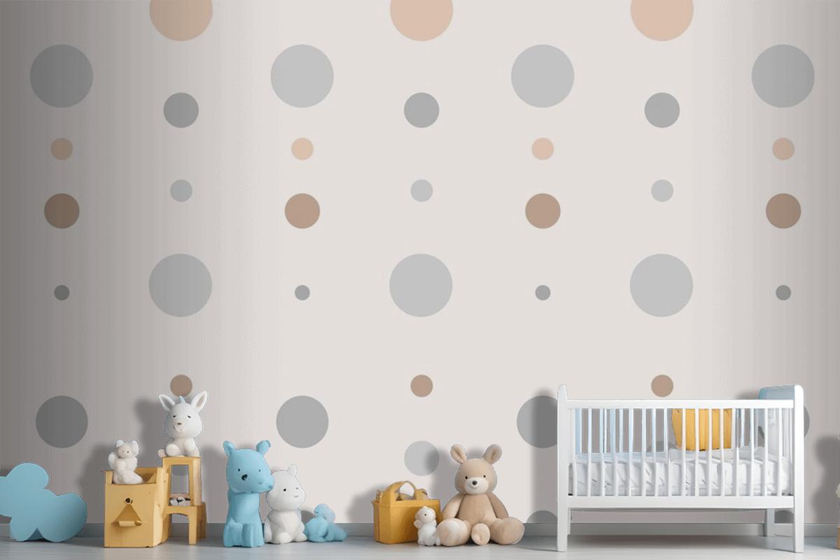 Aesthetic Polka Dot Pattern In Cream Wallpaper Mural