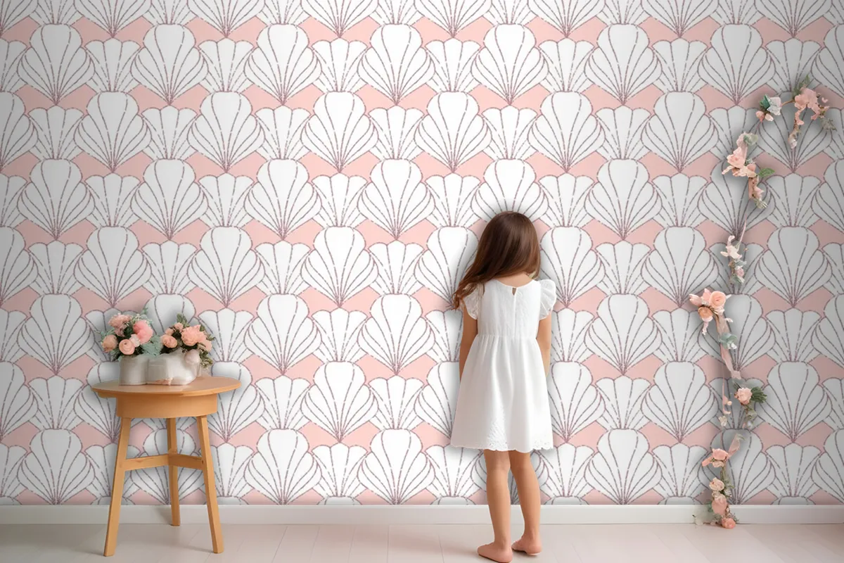 Art Deco Rose Gold Seamless Pattern Wallpaper Mural