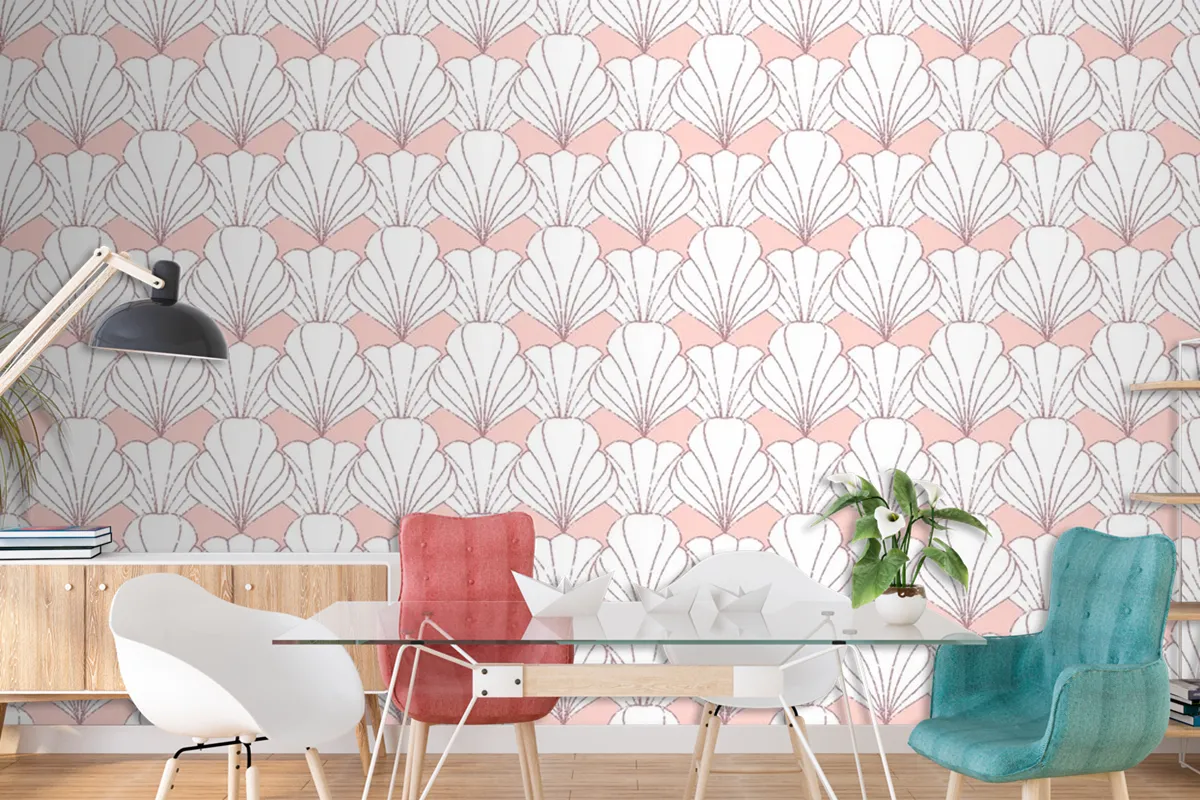 Art Deco Rose Gold Seamless Pattern Wallpaper Mural