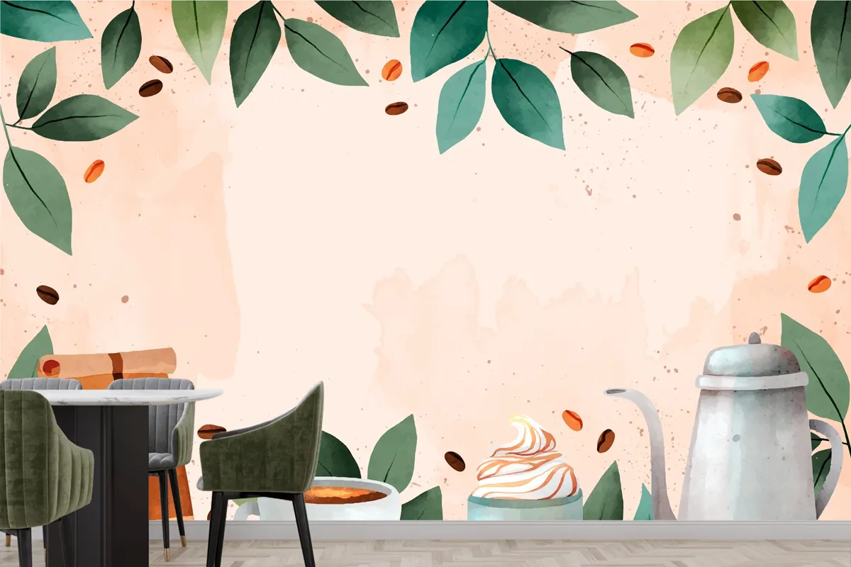 Background For International Coffee Day Celebration Wallpaper Mural