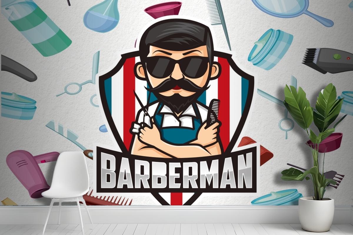 Barberman Erkek Kuaför Duvar Kağıdı