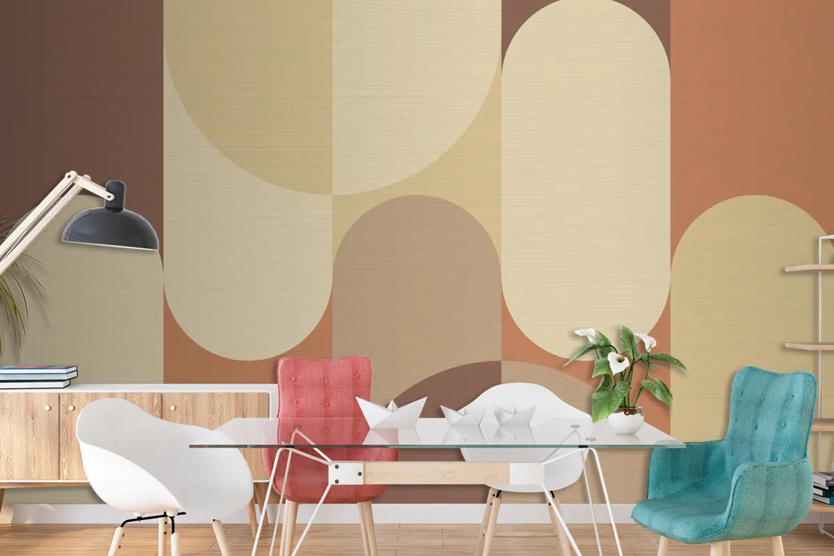 Bauhaus Background Brown Earth Tone Wallpaper Mural