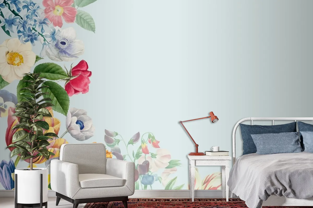 Blank Floral Copy Space Wallpaper Mural