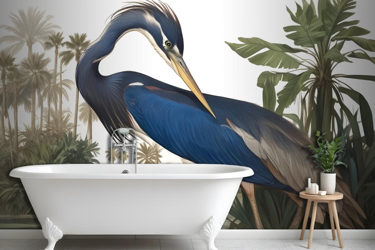 Blue Heron Wallpaper Mural