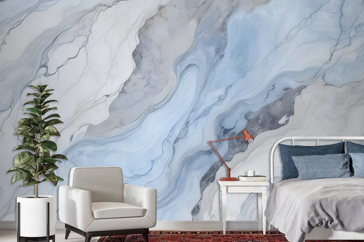 Blue Marble Art Wallpaper Mural