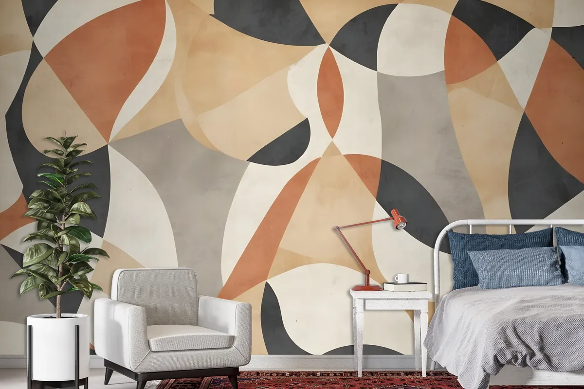 Boho Geometric Abstract Art Wallpaper Mural