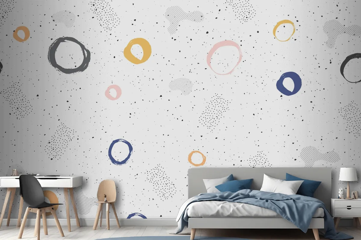 Brush Circular Stroke Watercolor Wallpaper Mural