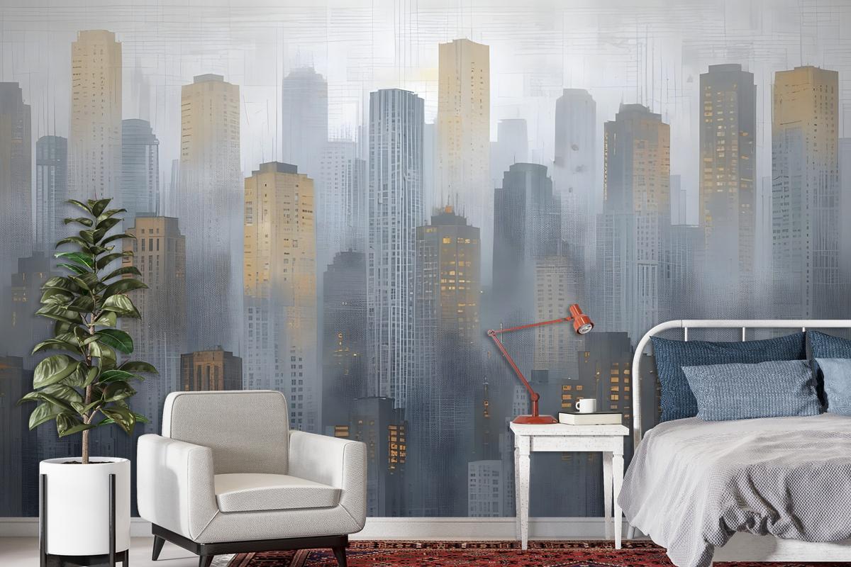 City Silhouette Wallpaper Mural