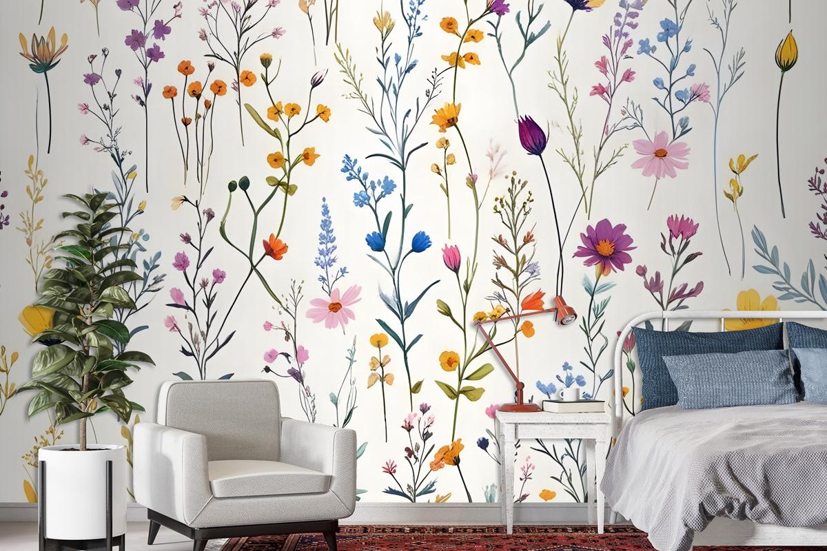 Colorful Blossoms Wallpaper Mural