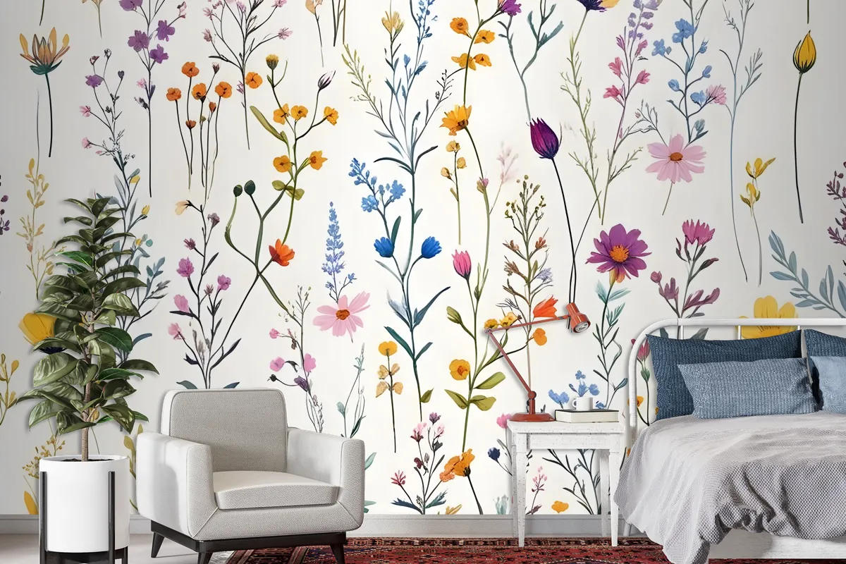 Colorful Blossoms Wallpaper Mural