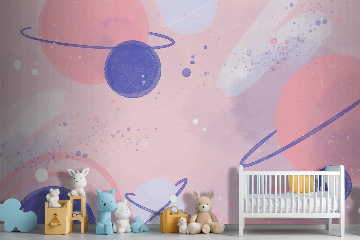 Colorful Watercolor Galaxy Wallpaper Mural