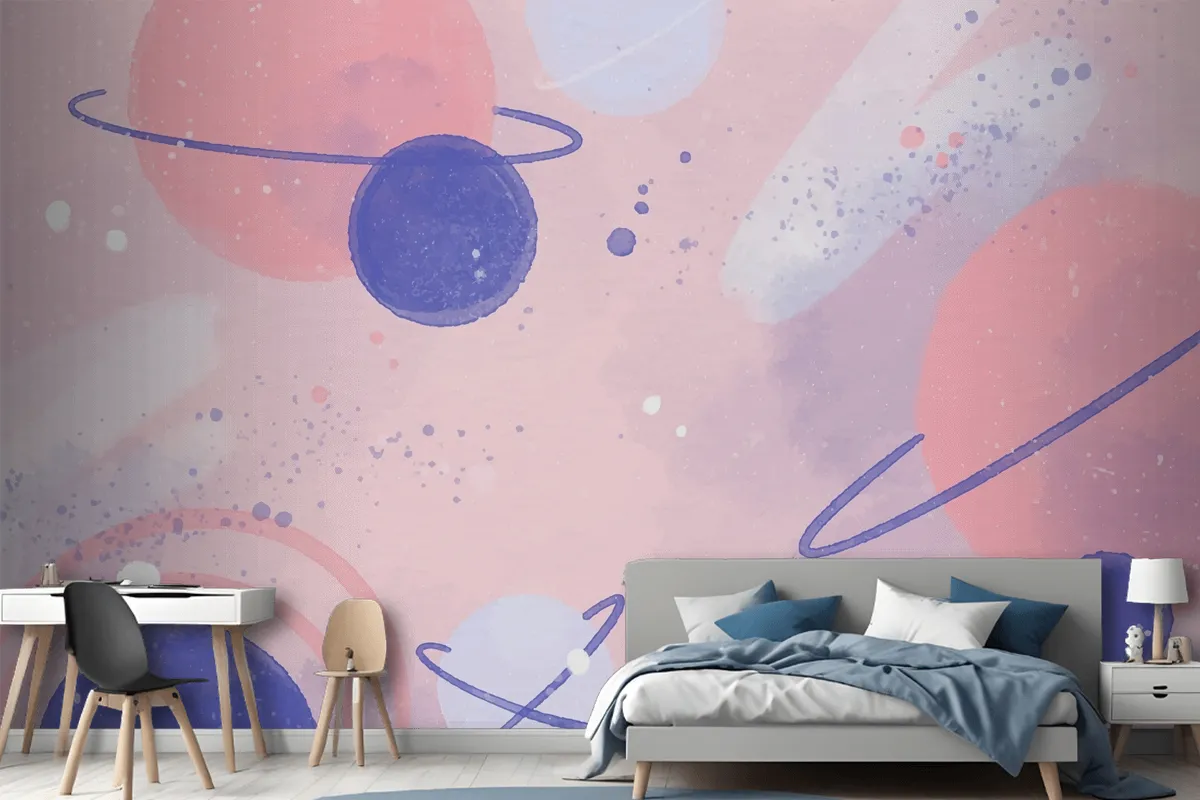 Colorful Watercolor Galaxy Wallpaper Mural