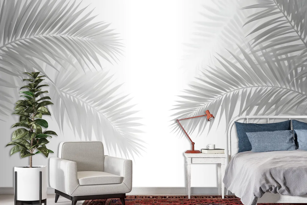 Dark Tropical Leaf Wallpaper Mural