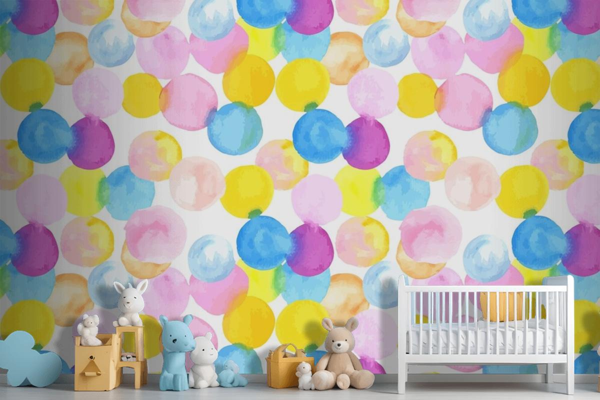 Dotted Abstract Watercolor Seamless Pattern Wallpaper Mural