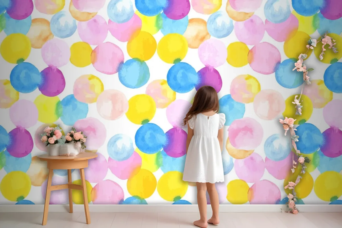 Dotted Abstract Watercolor Seamless Pattern Wallpaper Mural