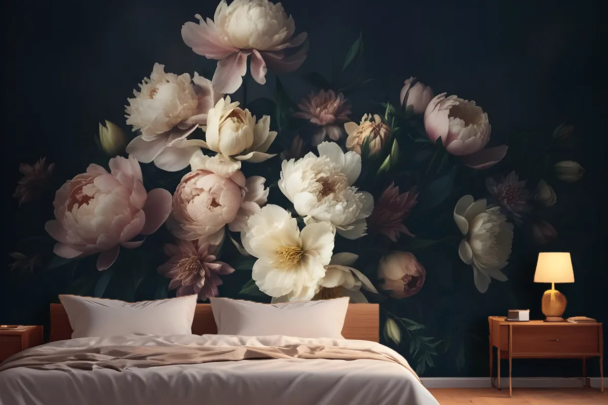 Dutch Dark Floral Wallpaper Mural