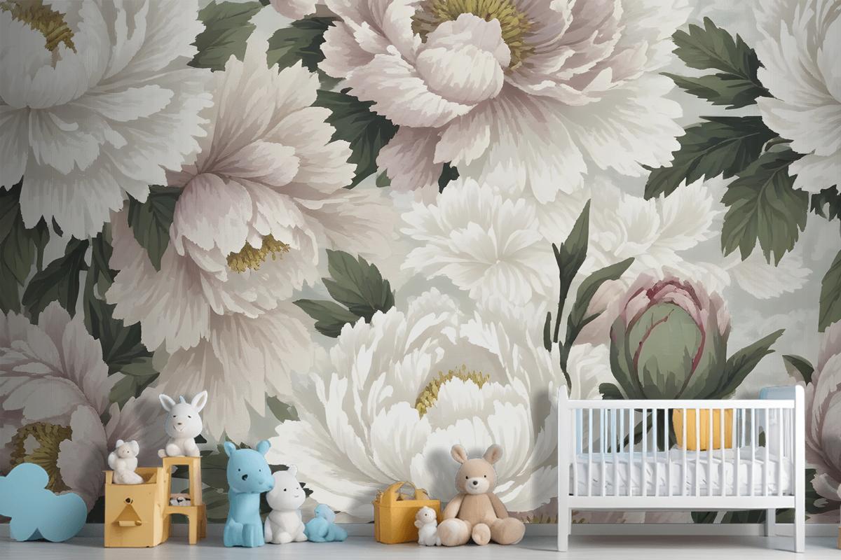 Dutch Pink Peony Floral Wallpaper Mural