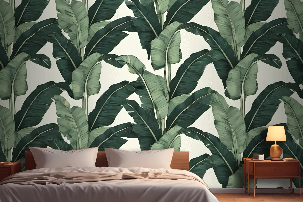 Exotic Banana Leaf Wallpaper Mural