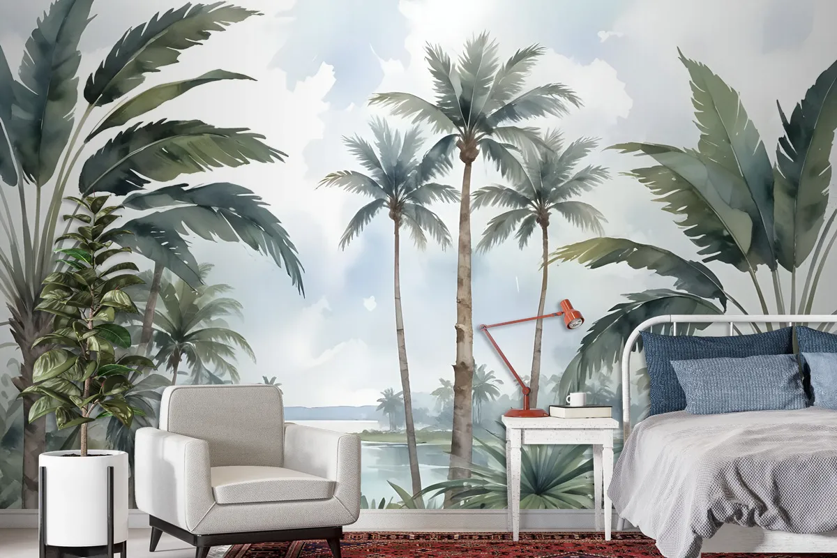 Exotic Forest On Seaside Wallpaper Mural