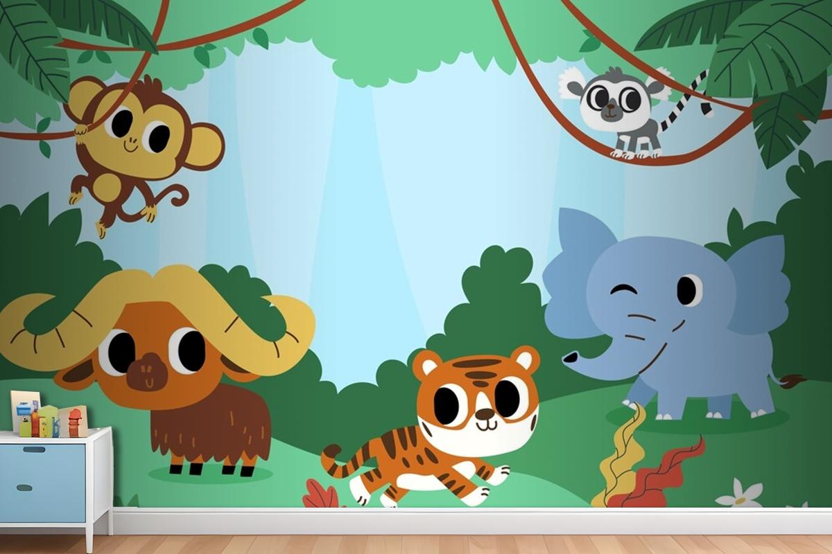 Flat  For World Animal Day Celebration Wallpaper Mural