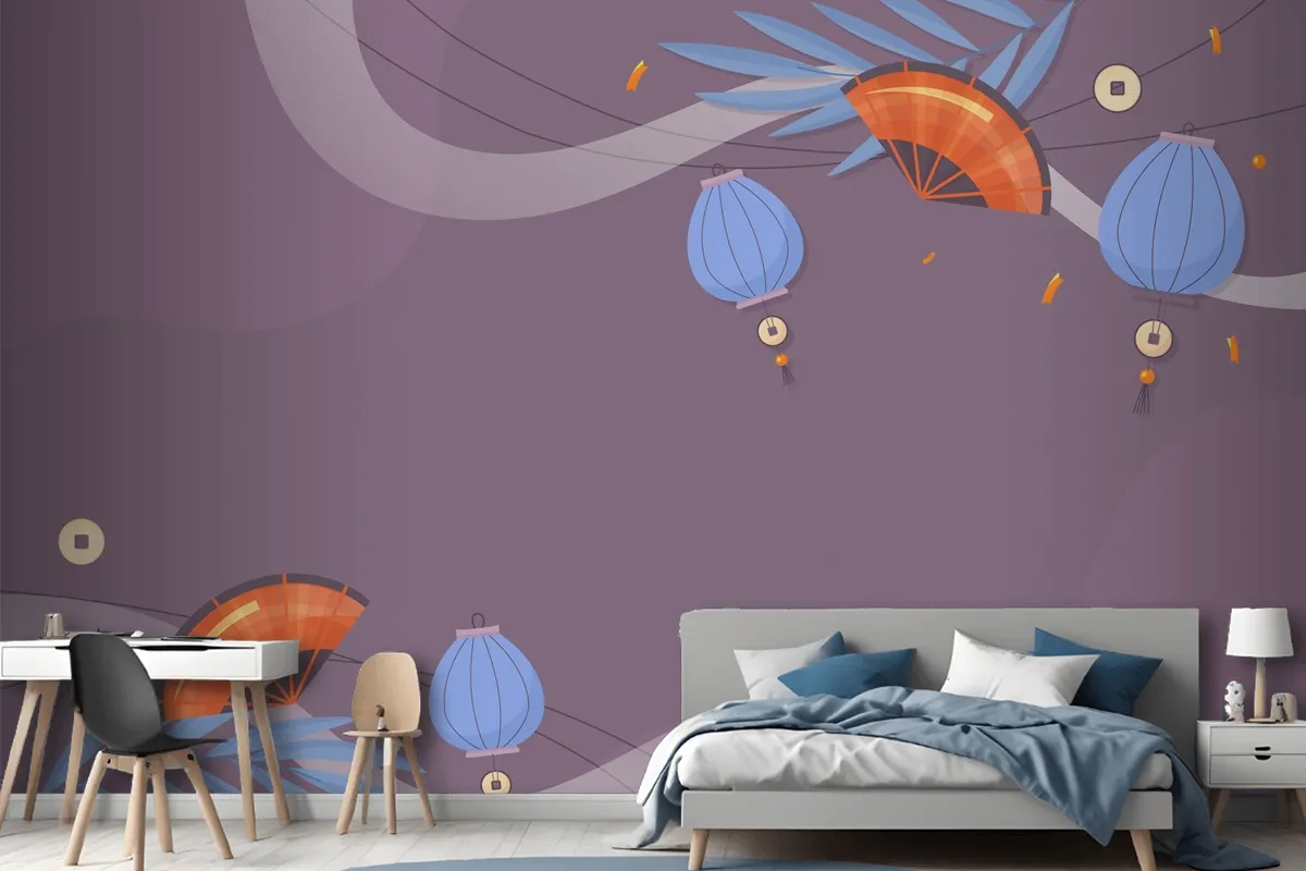 Flat Midautumn Festival Wallpaper Mural