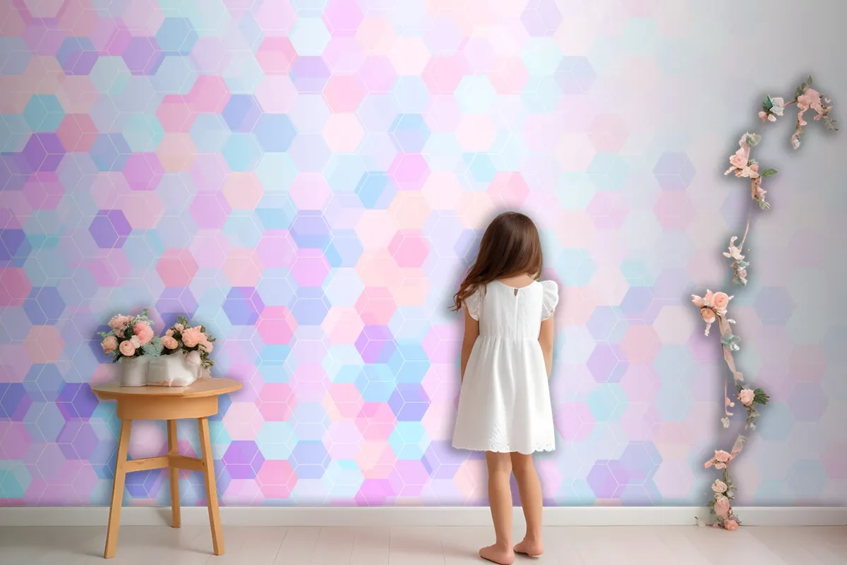 Flat Polygonal Background Wallpaper Mural