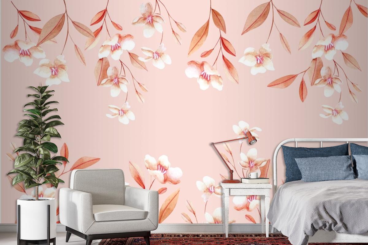 Floral Background With Soft Colors Wallpaper Mural