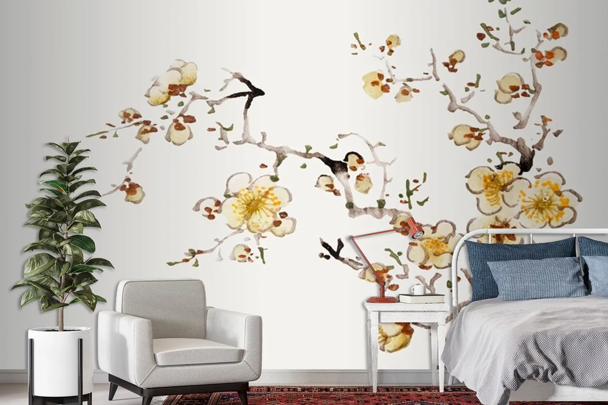 Flower Botanical Art Print Wallpaper Mural