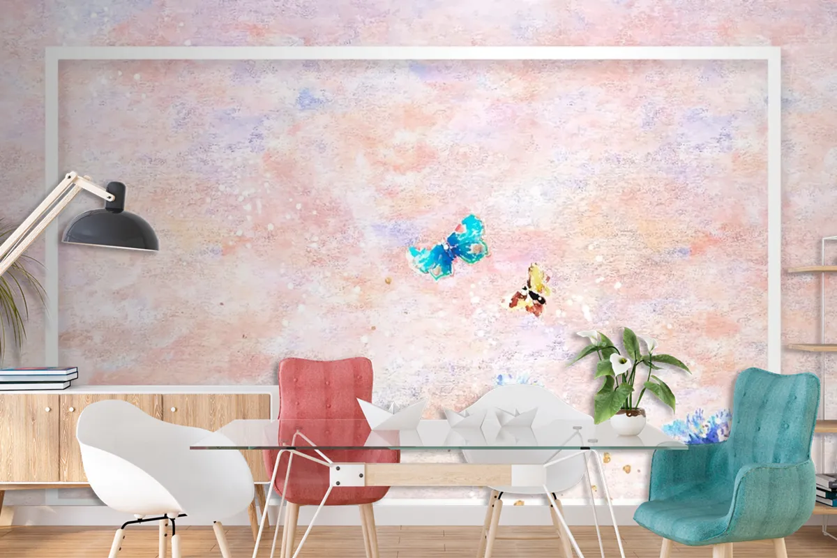 Frame On Pastel Painting Frame Wallpaper Mural