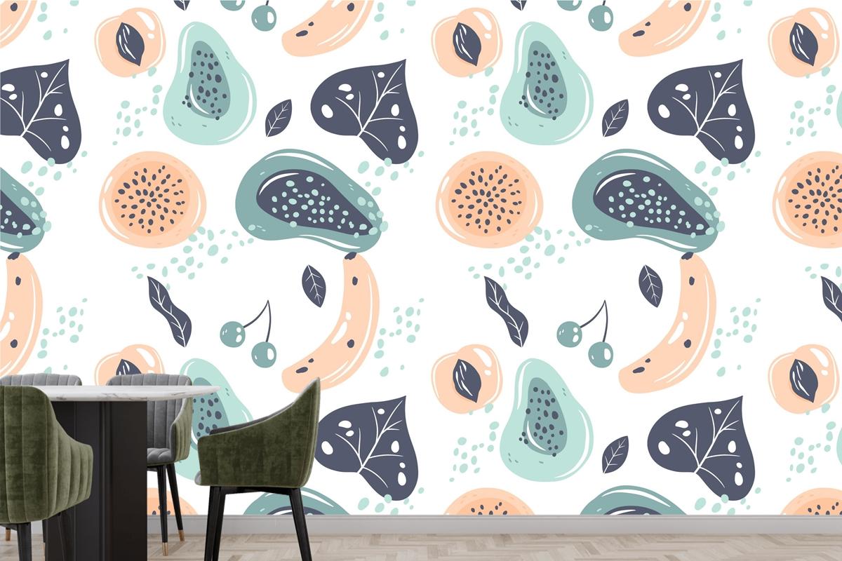 Fruits Pattern Kitchen Wallpaper Mural