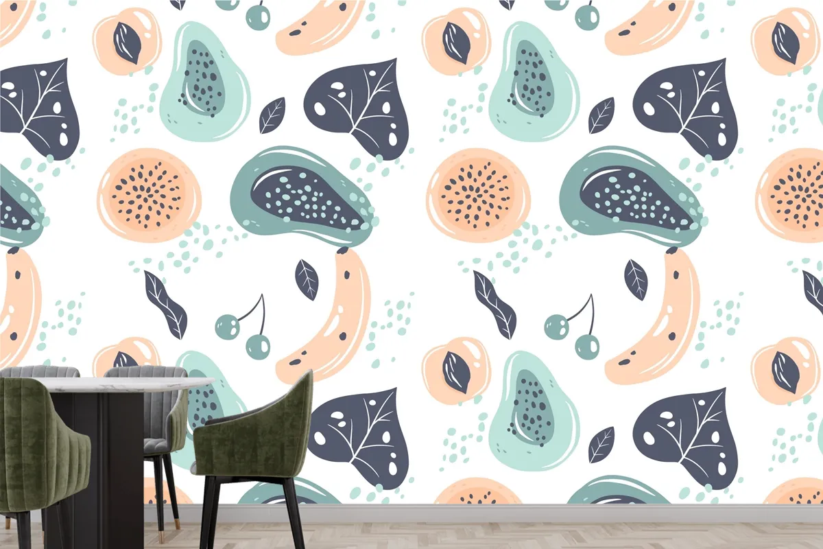 Fruits Pattern Kitchen Wallpaper Mural