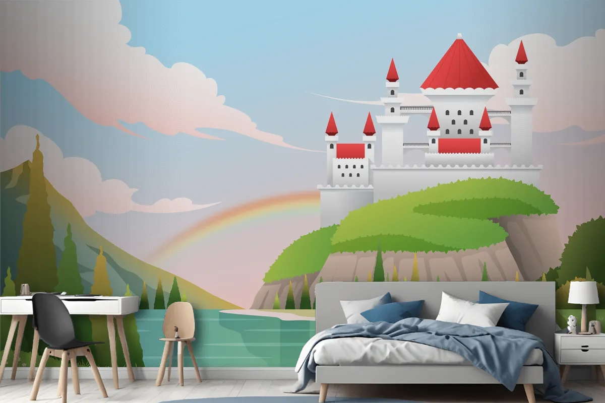 Gradient Fairytale Background Kids Wallpaper Mural