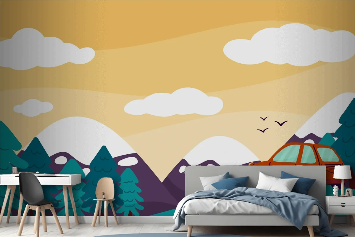 Hand Drawn Adventure Background Wallpaper Mural