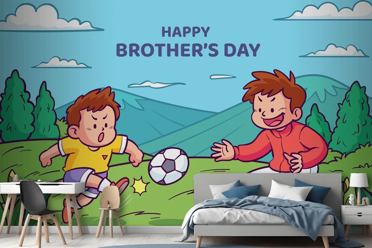 Hand Drawn Brothers Day Wallpaper Mural