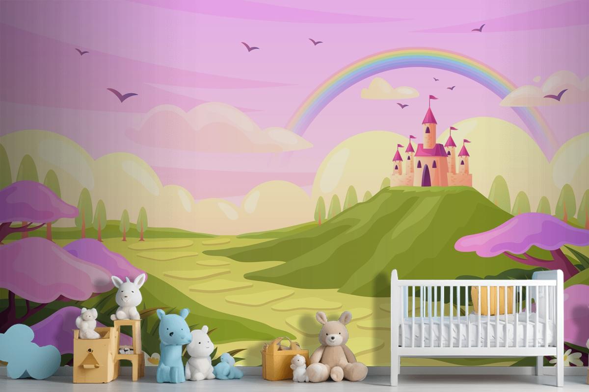 Hand Drawn Fairytale Background Wallpaper Mural