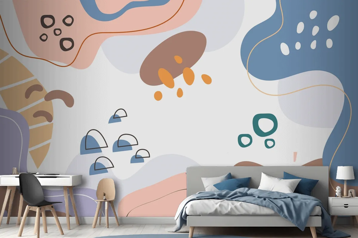 Hand Drawn Flat Design Abstract Doodle Wallpaper Mural