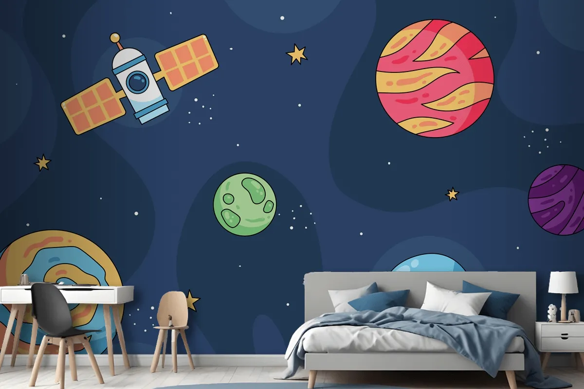 Hand Drawn Galaxy Kids Wallpaper Mural