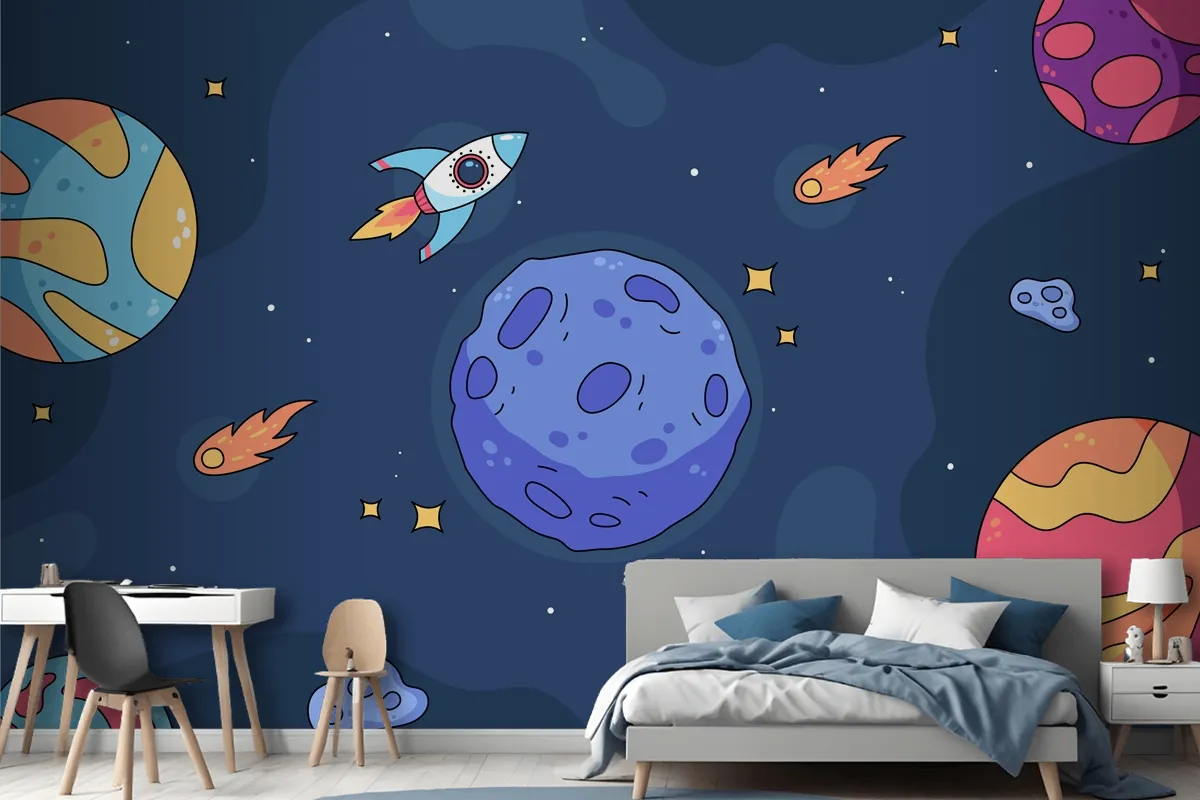 Hand Drawn Galaxy Wallpaper Mural