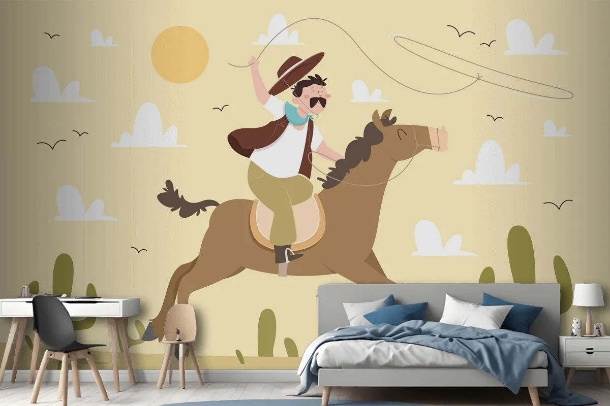 Hand Drawn Gaucho Background Wallpaper Mural