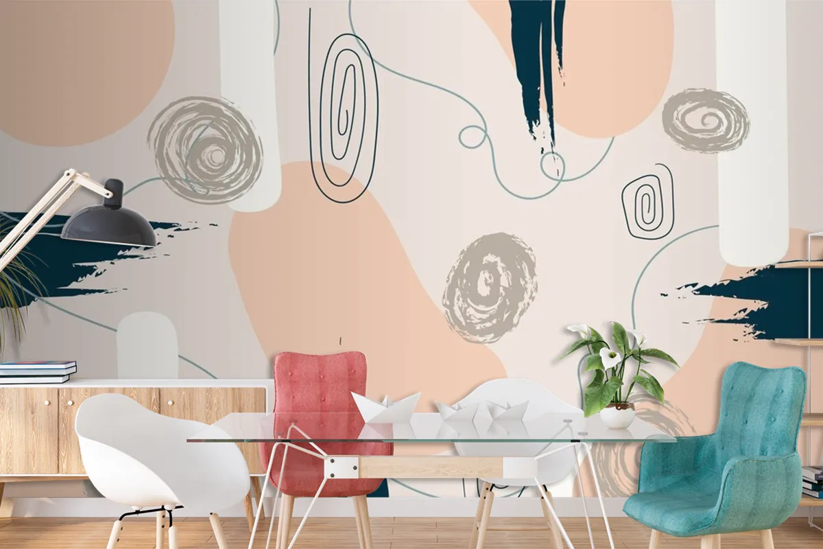 Hand Drawn Minimal Background Wallpaper Mural