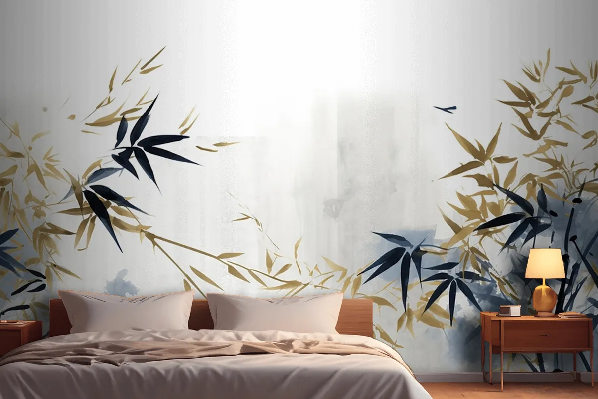 Hand Drawn Plants Tropical Flowers Leaves Wallpaper Mural