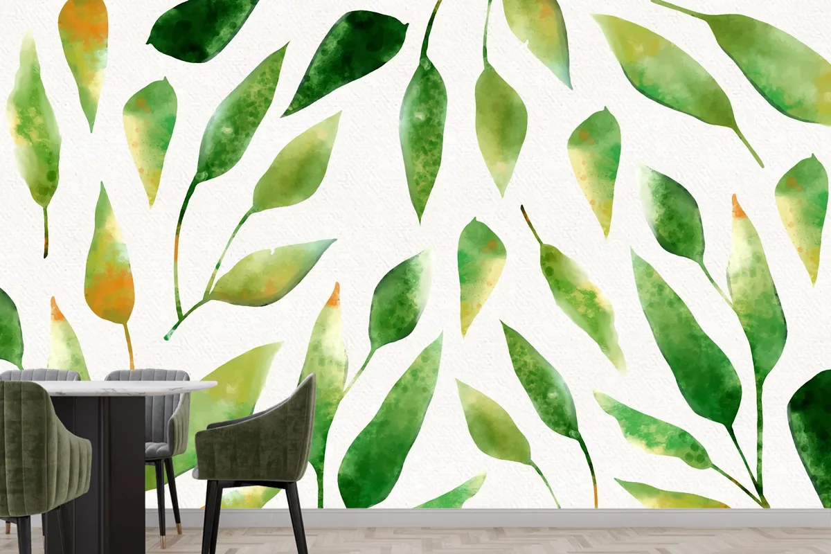 Hand Painted Watercolor Nature Wallpaper Mural