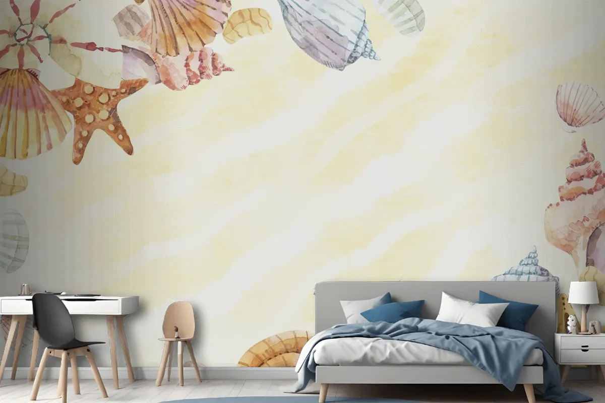 Hand Painted Watercolor Summer Wallpaper Mural