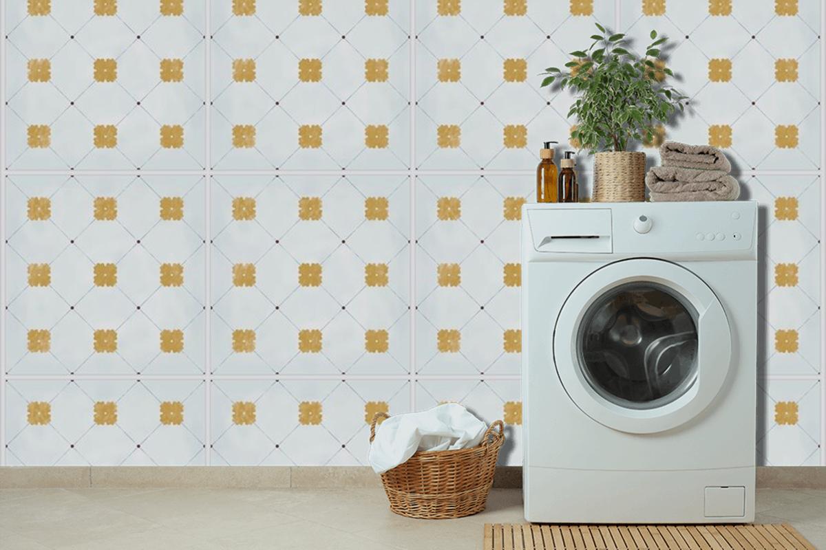 Tiles Textured Pattern Laundry Room Wallpaper Mural