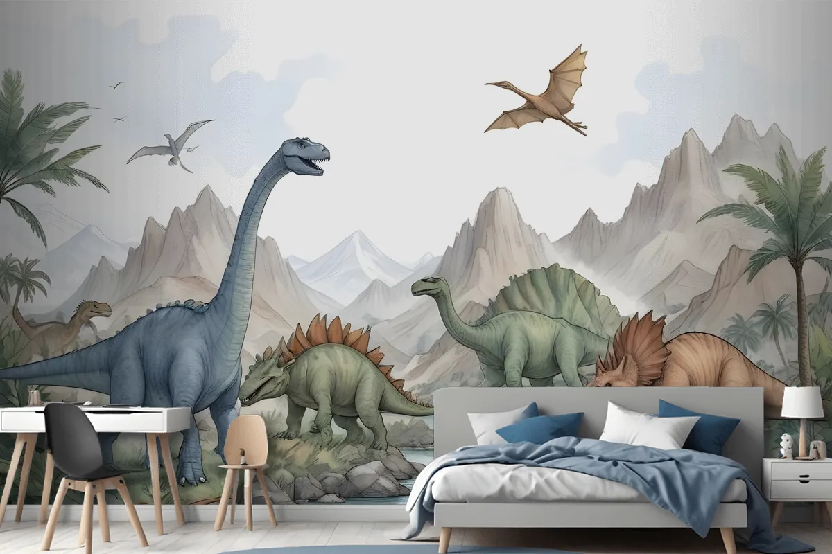 Kids Softs Dinosaur Jurassic World Wallpaper Mural