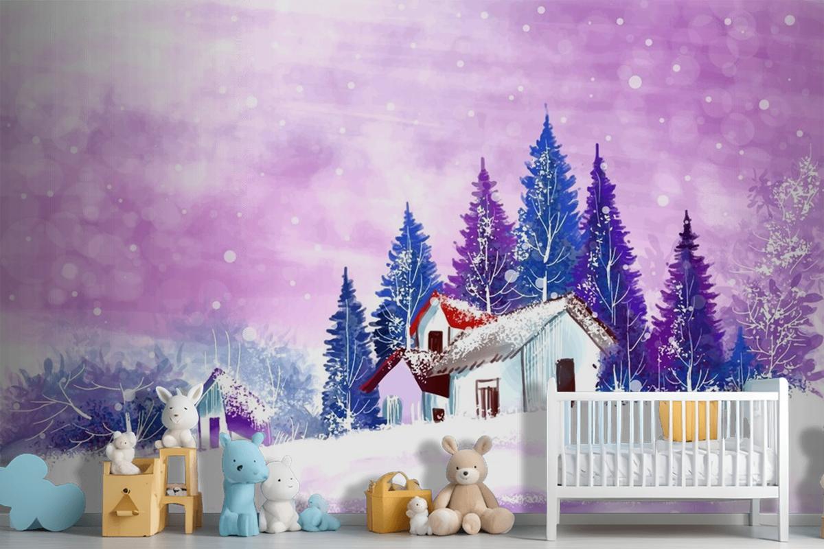 Landscape For Winter And New Year Holidays Christmas Wallpaper Mural