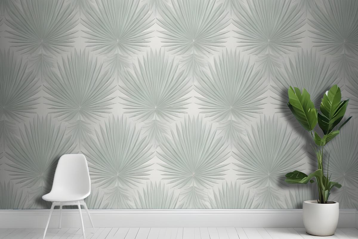 Light Green Abstract Of Radiating Lines Sunburst Shapes Wallpaper Mural