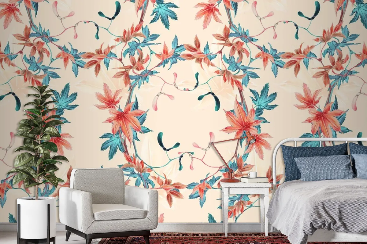 Maple Leaf Pattern Background Wallpaper Mural