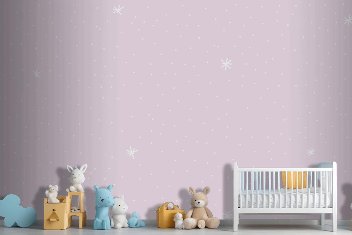 Minimal Star Pattern With Purple Background Wallpaper Mural