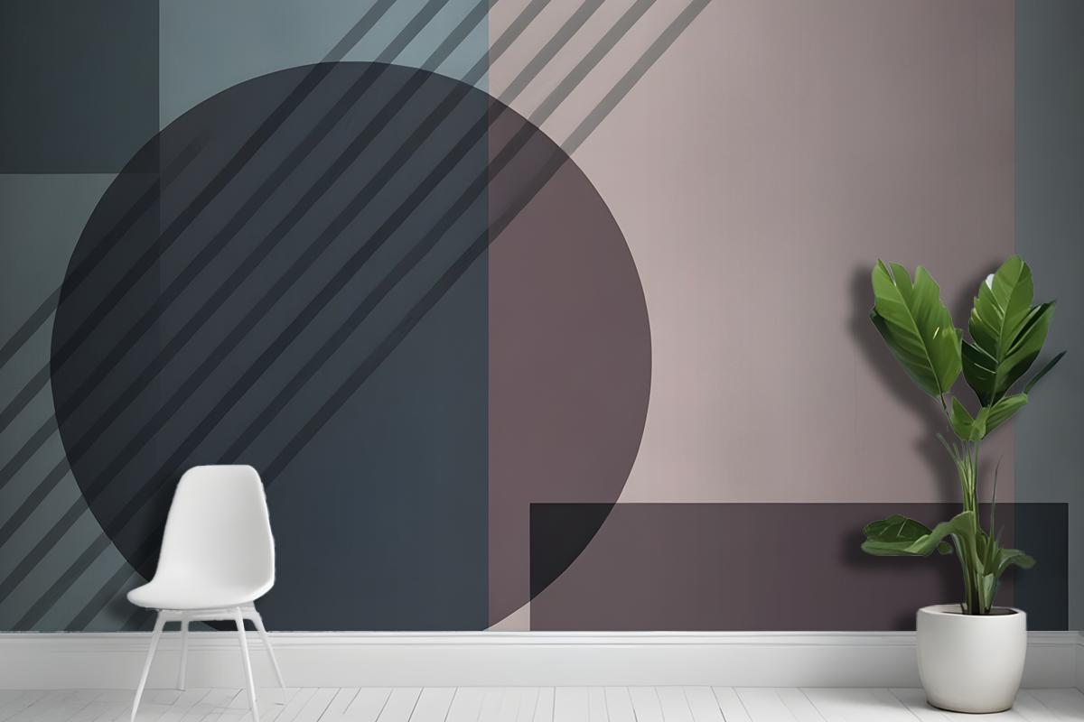 Minimalist Abstract Composition With Geometric Shapes Wallpaper Mural